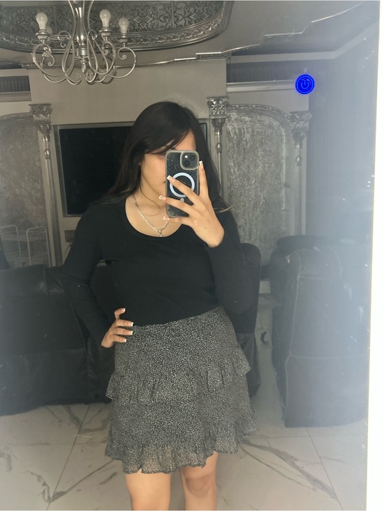 Dresses & Skirts - Black leopard print Ruffle Tiered Mini Skirt